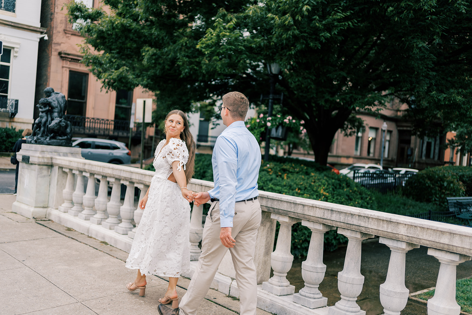 Couple near Peabody Library