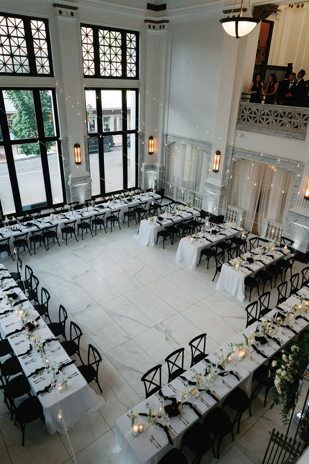 Wedding reception set up at a unique Baltimore wedding venue