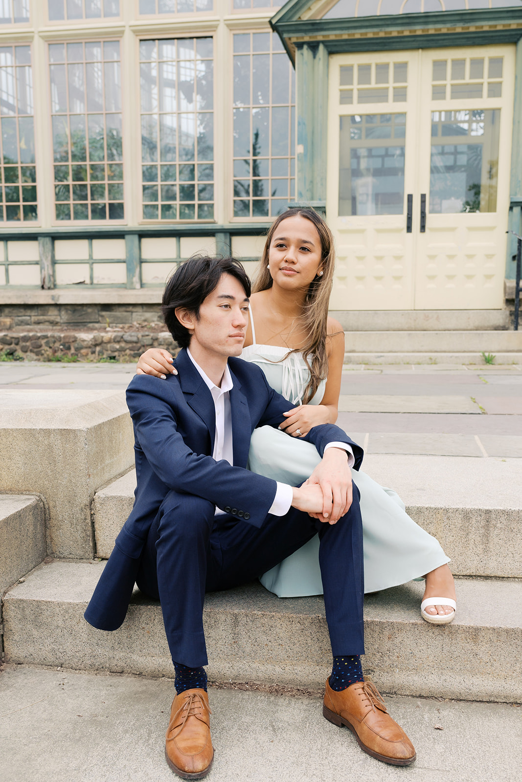 Man and woman at Rawling Conservatory engagement photos