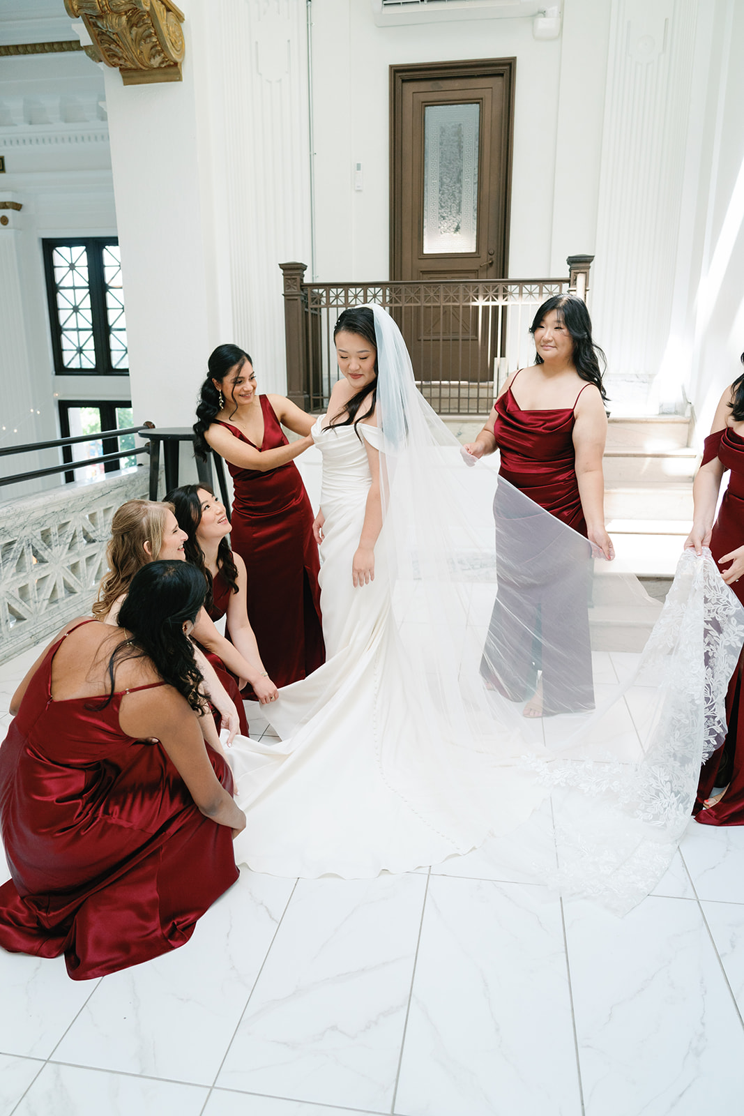 Bride with her bridesmaids at the Citizens Ballroom wedding